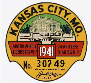 (image for) 1941 Missouri Registration Inspection Sticker Kansas City